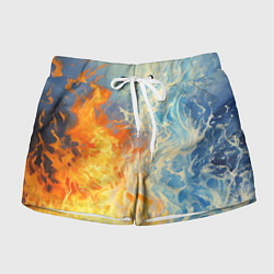 Шорты женские Вода и пламя абстракция, цвет: 3D-принт