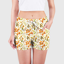 Шорты женские Осенние листья и желуди, цвет: 3D-принт — фото 2