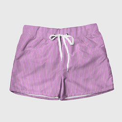 Женские шорты Строгий розовый в чёрную полоску