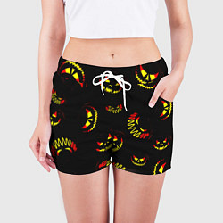 Шорты женские Злобные тыквы, цвет: 3D-принт — фото 2