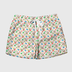 Шорты женские Дед Мороз с подарками, цвет: 3D-принт