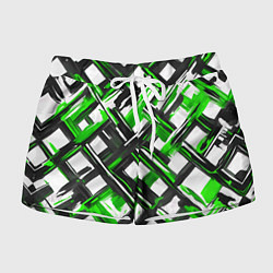 Женские шорты Зелёные и чёрные мазки
