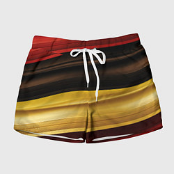 Женские шорты Черный красный желтый цвет абстракции
