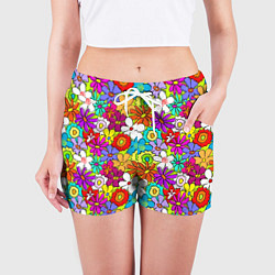 Шорты женские Floral multicolour, цвет: 3D-принт — фото 2