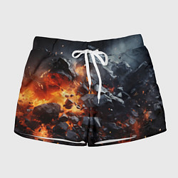 Шорты женские Взрыв камней и плит, цвет: 3D-принт