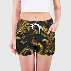 Шорты женские Позолоченные классические объемные узоры, цвет: 3D-принт — фото 2