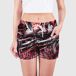 Шорты женские Кровавый красный металл, цвет: 3D-принт — фото 2