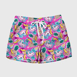 Женские шорты Единорог в плавательном круге