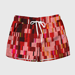 Шорты женские Красный глитч, цвет: 3D-принт