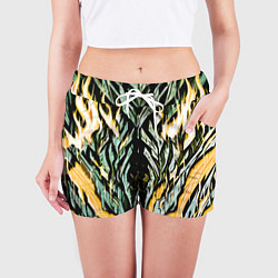 Шорты женские Камень и жёлтый огонь, цвет: 3D-принт — фото 2