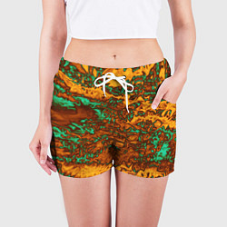 Шорты женские Неон и медь, цвет: 3D-принт — фото 2