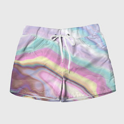 Женские шорты Розово-голубой мрамор