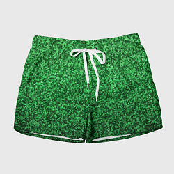 Женские шорты Мелкая мозаика зелёный градиент