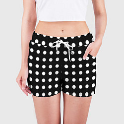 Шорты женские Белый горошек, цвет: 3D-принт — фото 2