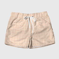 Женские шорты Светлый персиковый клетчатый