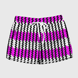 Женские шорты Вертикальные бело-розовые полосы