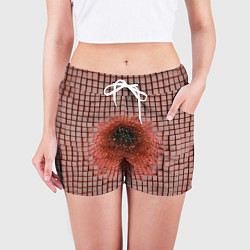 Шорты женские Кубические фрагменты телесного цвета с отверстием, цвет: 3D-принт — фото 2