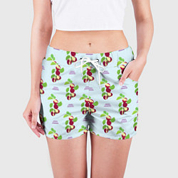 Шорты женские Инжир и линии, цвет: 3D-принт — фото 2