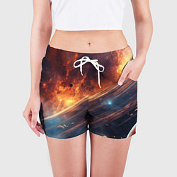Шорты женские Млечный путь космос, цвет: 3D-принт — фото 2