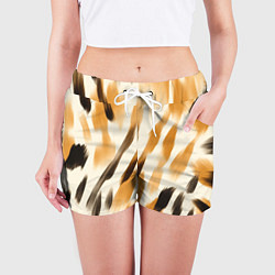 Шорты женские Акварельные полосы, цвет: 3D-принт — фото 2