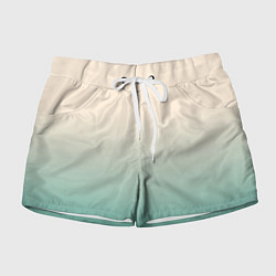 Шорты женские Градиент бежевый в бирюзовый, цвет: 3D-принт