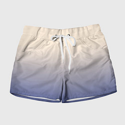 Шорты женские Градиент бежевый в синий, цвет: 3D-принт
