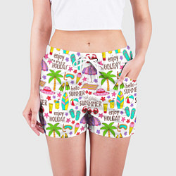 Шорты женские Hello summer, цвет: 3D-принт — фото 2