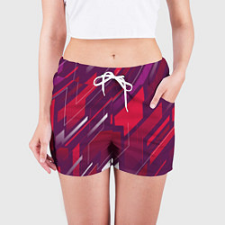 Шорты женские Абстракция графика экстремальной формы, цвет: 3D-принт — фото 2