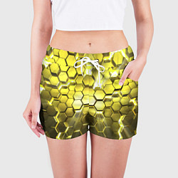 Шорты женские Золотые соты, цвет: 3D-принт — фото 2