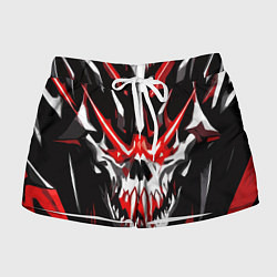 Женские шорты Абстрактный белый череп и красные полосы