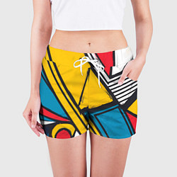Шорты женские Загаражное граффити, цвет: 3D-принт — фото 2