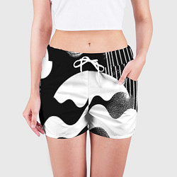 Шорты женские Солнечный дождь - абстракция, цвет: 3D-принт — фото 2