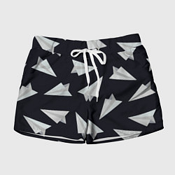 Шорты женские Белый бумажный самолётик - Телеграм, цвет: 3D-принт