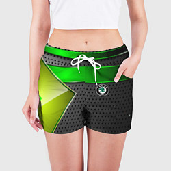 Шорты женские Skoda metal auto, цвет: 3D-принт — фото 2