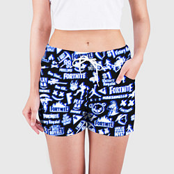 Шорты женские Fortnite neon game steel, цвет: 3D-принт — фото 2