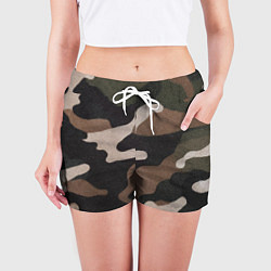 Шорты женские Армейский камуфляж, цвет: 3D-принт — фото 2