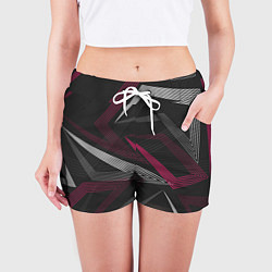 Шорты женские Цветные линии, цвет: 3D-принт — фото 2