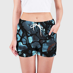 Шорты женские The liquid substance is grey, цвет: 3D-принт — фото 2