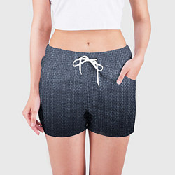 Шорты женские Тёмный серо-синий градиент текстурированный с узор, цвет: 3D-принт — фото 2