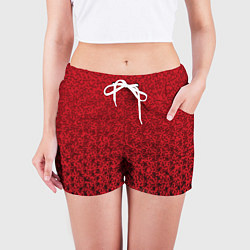 Шорты женские Роскошный красный стилизованный цветочный градиент, цвет: 3D-принт — фото 2