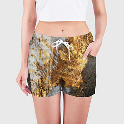 Шорты женские Текстура золота и бетона, цвет: 3D-принт — фото 2