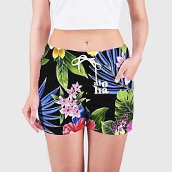 Шорты женские Tropical flowers - aloha, цвет: 3D-принт — фото 2