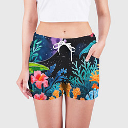 Шорты женские Космические кораллы, цвет: 3D-принт — фото 2