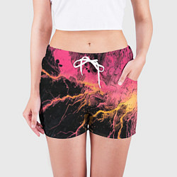 Шорты женские Абстрактные молнии текстура, цвет: 3D-принт — фото 2