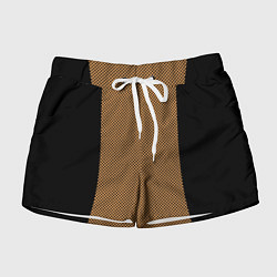 Шорты женские Чёрный с коричневым в горошек, цвет: 3D-принт