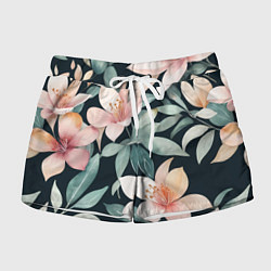 Шорты женские Цветочный паттерн, цвет: 3D-принт