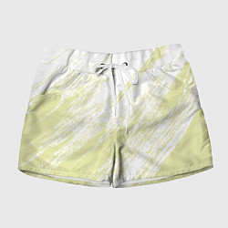 Шорты женские The color is white and yellow, цвет: 3D-принт