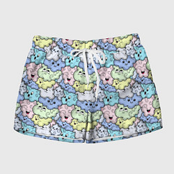 Шорты женские Милые облачка мультяшные, цвет: 3D-принт