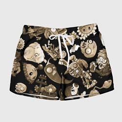 Шорты женские Растения против зомби в бежевом цвете, цвет: 3D-принт