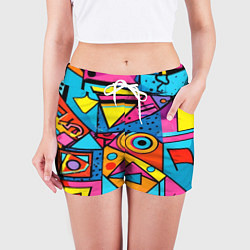 Шорты женские Кислая геометрия, цвет: 3D-принт — фото 2